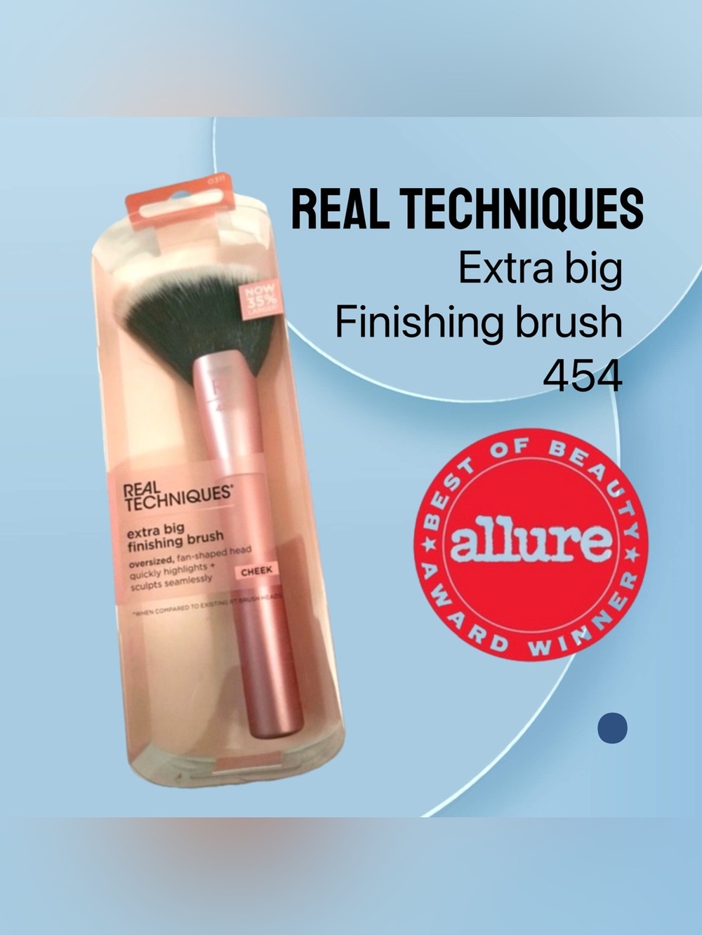 ⬇️🌟🇺🇸🆕 NIB REAL TECHNIQUES | Award Winner Extra Big Finishing Brush 454*